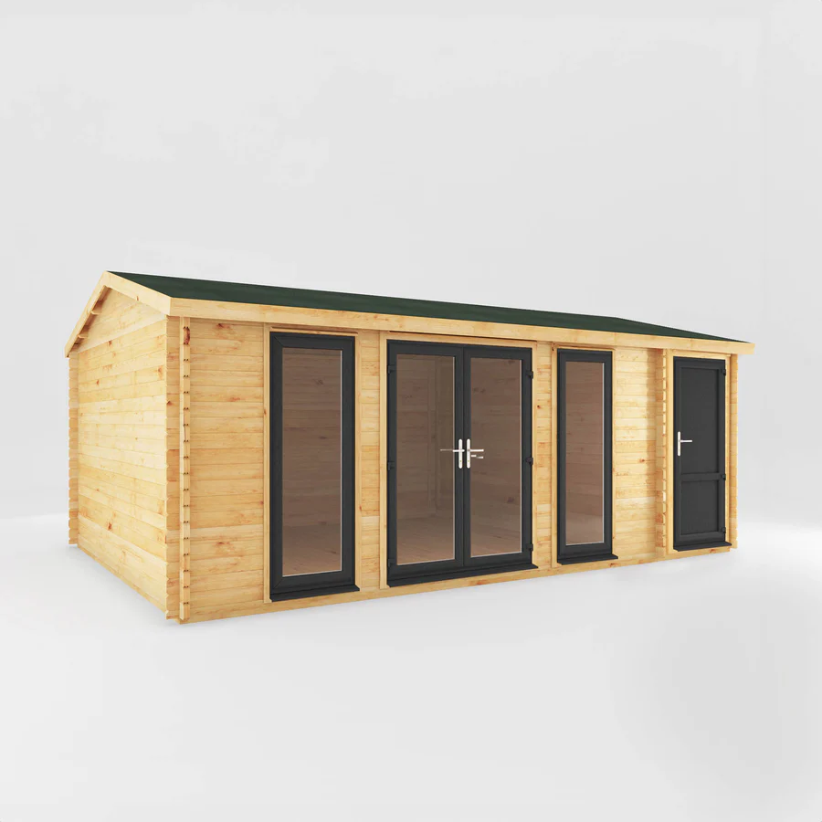 Mercia 44mm Home Office Studio With Side Shed (20x13) (6.1m x 4m) (SI-006-040-0029 EAN 5029442019765)