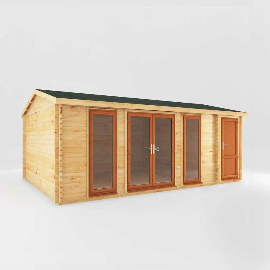 Mercia 44mm Home Office Studio With Side Shed (20x13) (6.1m x 4m) (SI-006-042-0029 EAN 5029442019789)