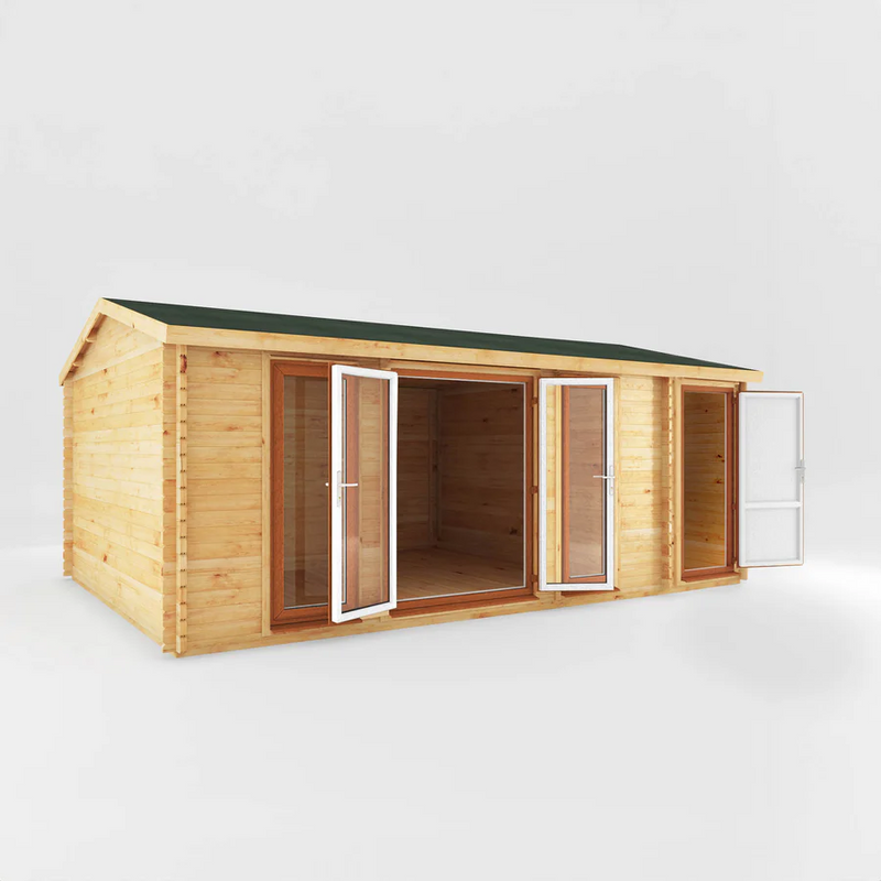 Mercia 44mm Home Office Studio With Side Shed (20x13) (6.1m x 4m) (SI-006-042-0029 EAN 5029442019789)