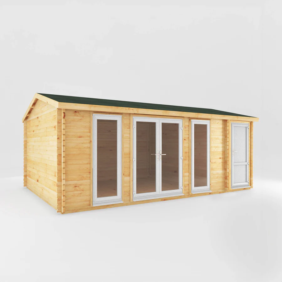 Mercia 44mm Home Office Studio With Side Shed (20x13) (6.1m x 4m) (SI-006-041-0029 EAN 5029442019772)