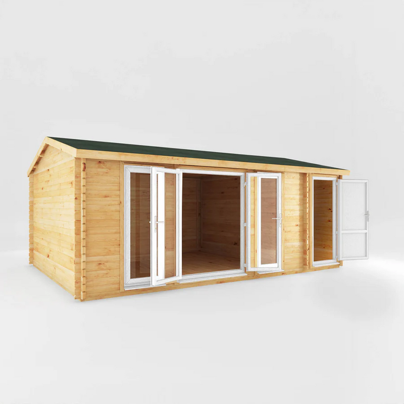 Mercia 44mm Home Office Studio With Side Shed (20x13) (6.1m x 4m) (SI-006-041-0029 EAN 5029442019772)
