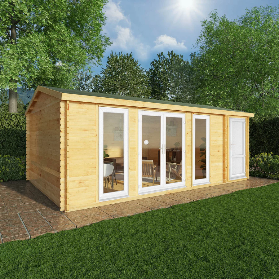 Mercia 44mm Home Office Studio With Side Shed (20x13) (6.1m x 4m) (SI-006-041-0029 EAN 5029442019772)