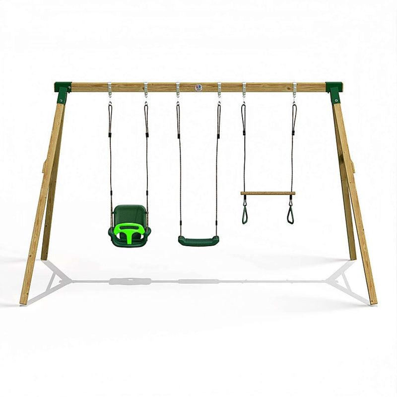 Little Rascals Triple Swing Set with 3 in 1 Baby Seat, Swing Seat & Trapeze Bar