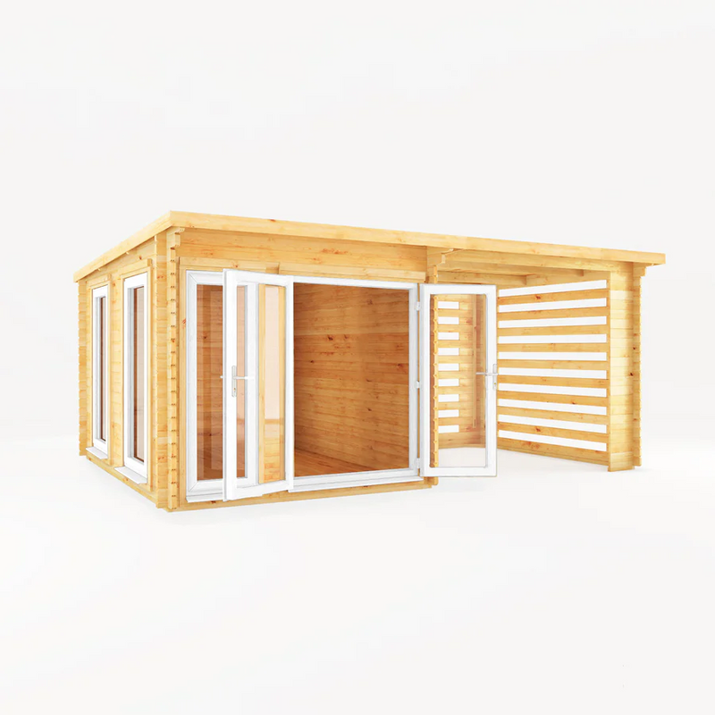 Mercia 44mm Studio Pent Log Cabin With Slatted Area (20x10) (6m x 3m) (SI-006-041-0007 EAN 5029442018980)