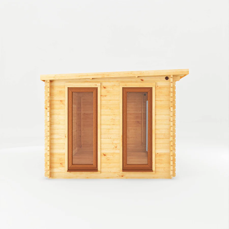 Mercia 44mm Studio Pent Log Cabin With Patio Area (23x10) (7m x 3m) (SI-006-042-0006 EAN 5029442019024)