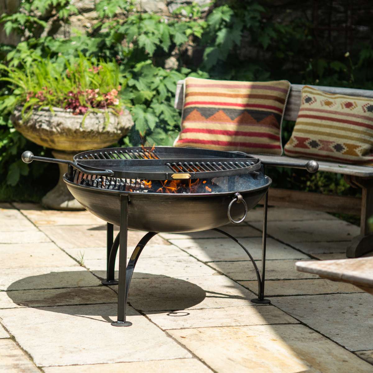 Firepits UK BBQ King with Two Swing Arm BBQ Racks 80cm BBK80SWA/2