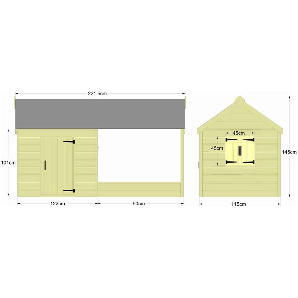 Little Rascals Benjie Playhouse (7x4) with Sandpit