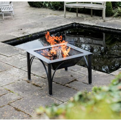 Firepits UK Box D Fire Pit with Two Swing Arm BBQ Racks BXD