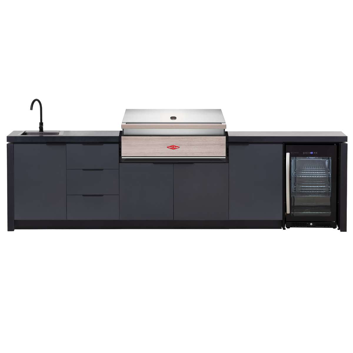 Cabinex Premium Outdoor Kitchen with BeefEater 1500 5 Burner BBQ & Fridge (CABODK5P1550GA)