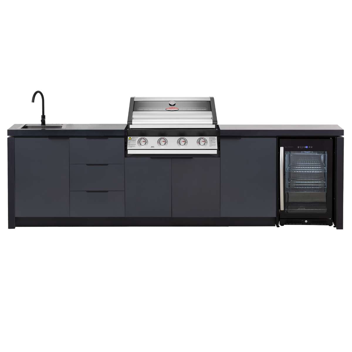 Cabinex Premium Outdoor Kitchen with BeefEater 1600S 4 Burner BBQ & Fridge (CABODK4P1640SAE)