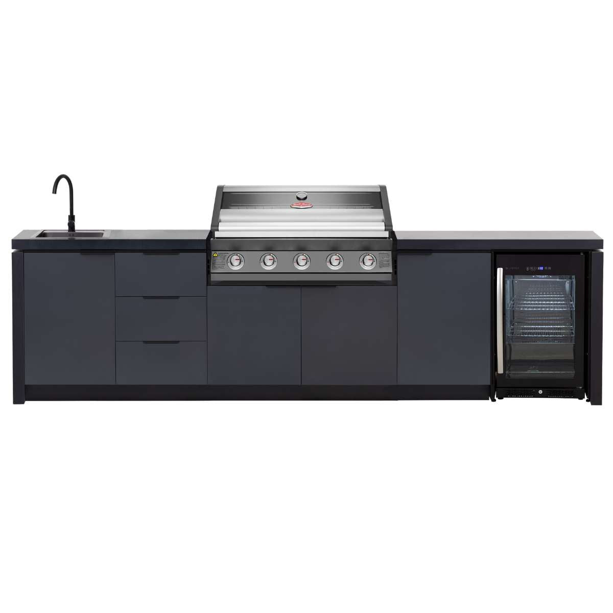 Cabinex Premium Outdoor Kitchen with BeefEater 1600E 5 Burner BBQ & Fridge (CABODK5P1650DAE)