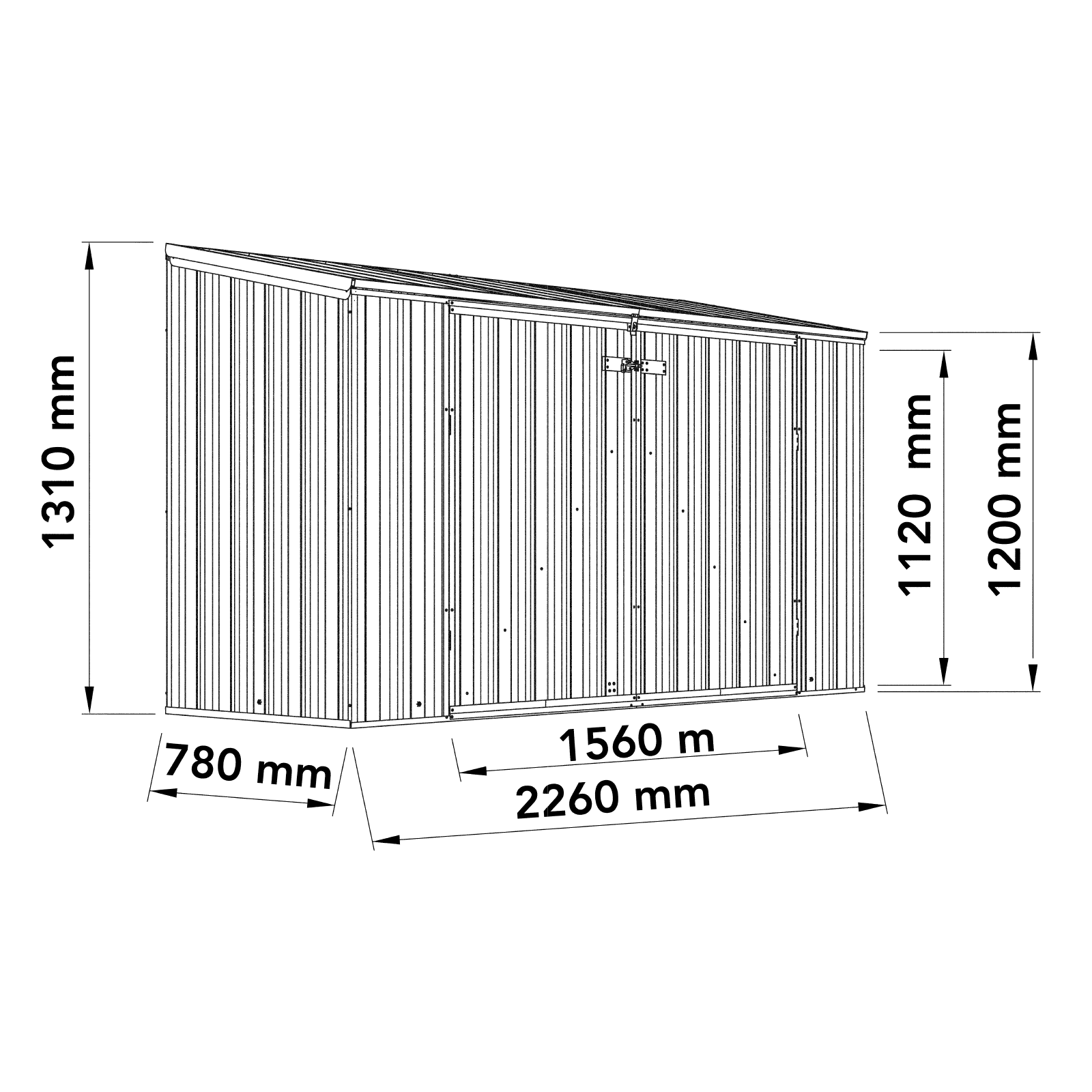 Mercia Absco Metal Bike Store (7x3) (2.26m x 0.78m) (ESDXL20MET130 EAN 5029442018720)