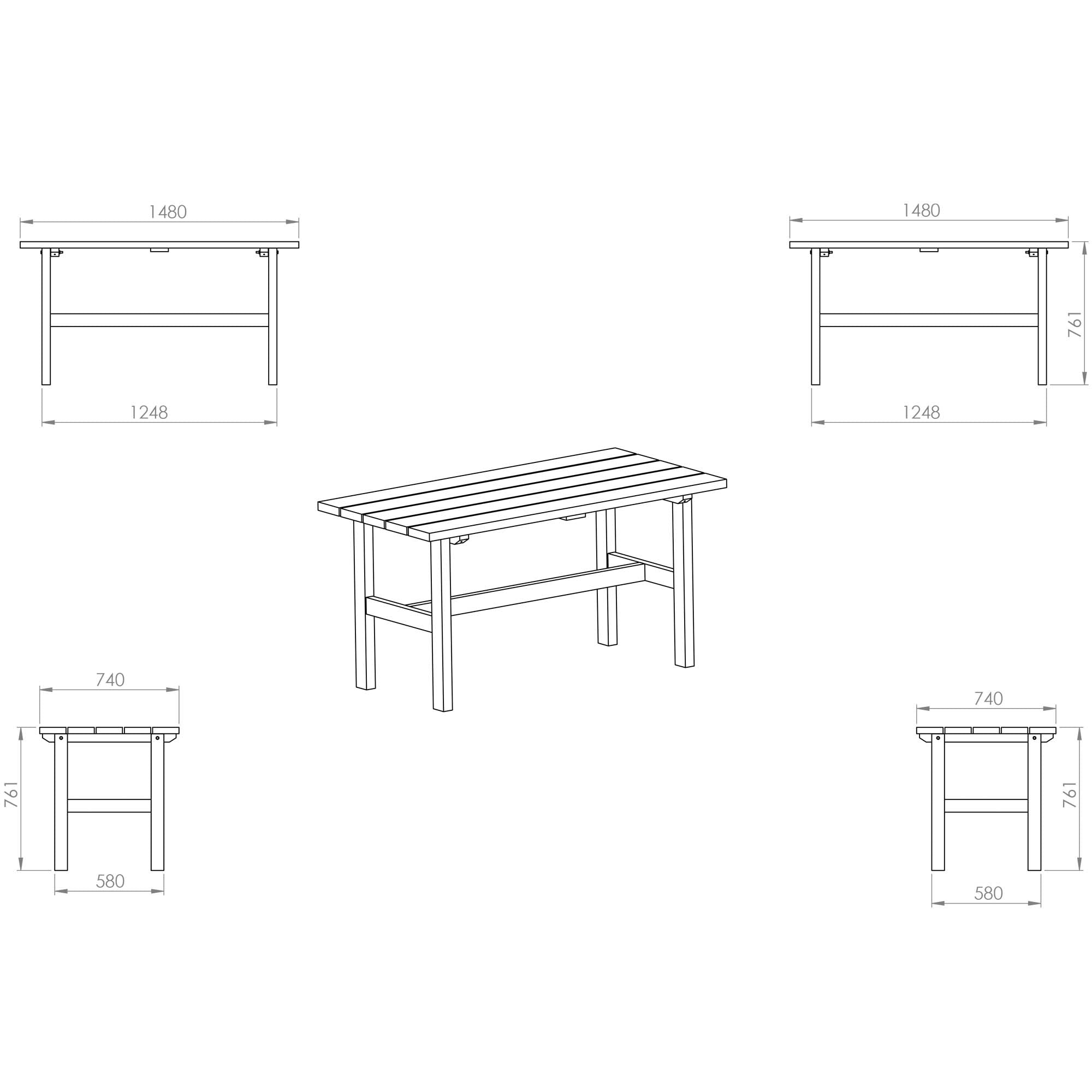 Mercia Carlton Premium Garden Table (ESDXL21PT055 - EAN 5029442020006)