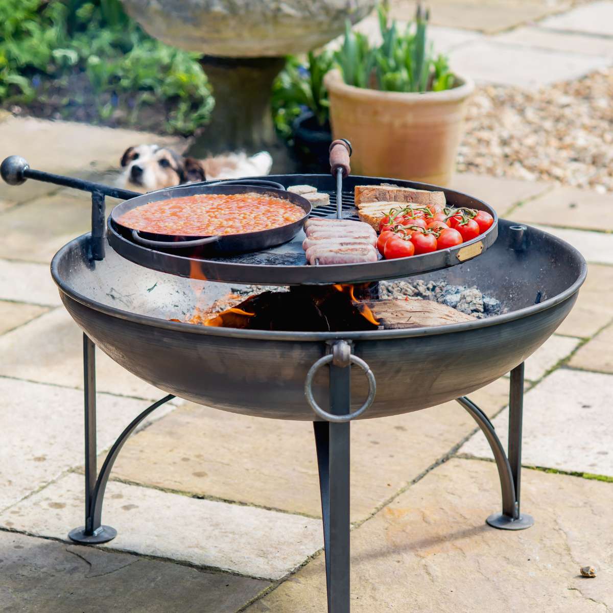 Firepits UK Plain Jane with Swing Arm BBQ Rack