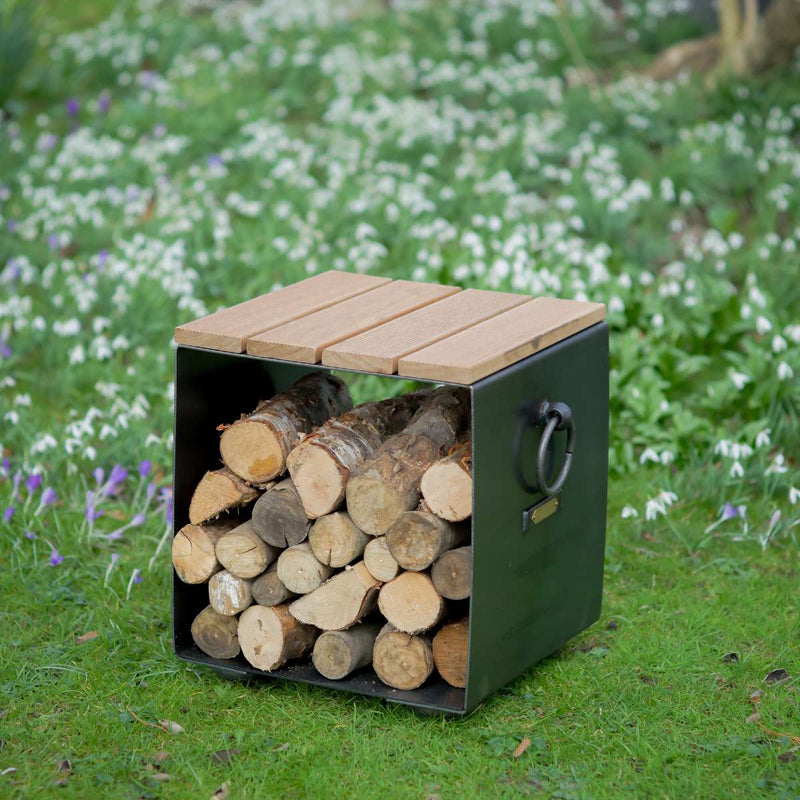 Firepits UK Log Store Seat Plain LGSTS