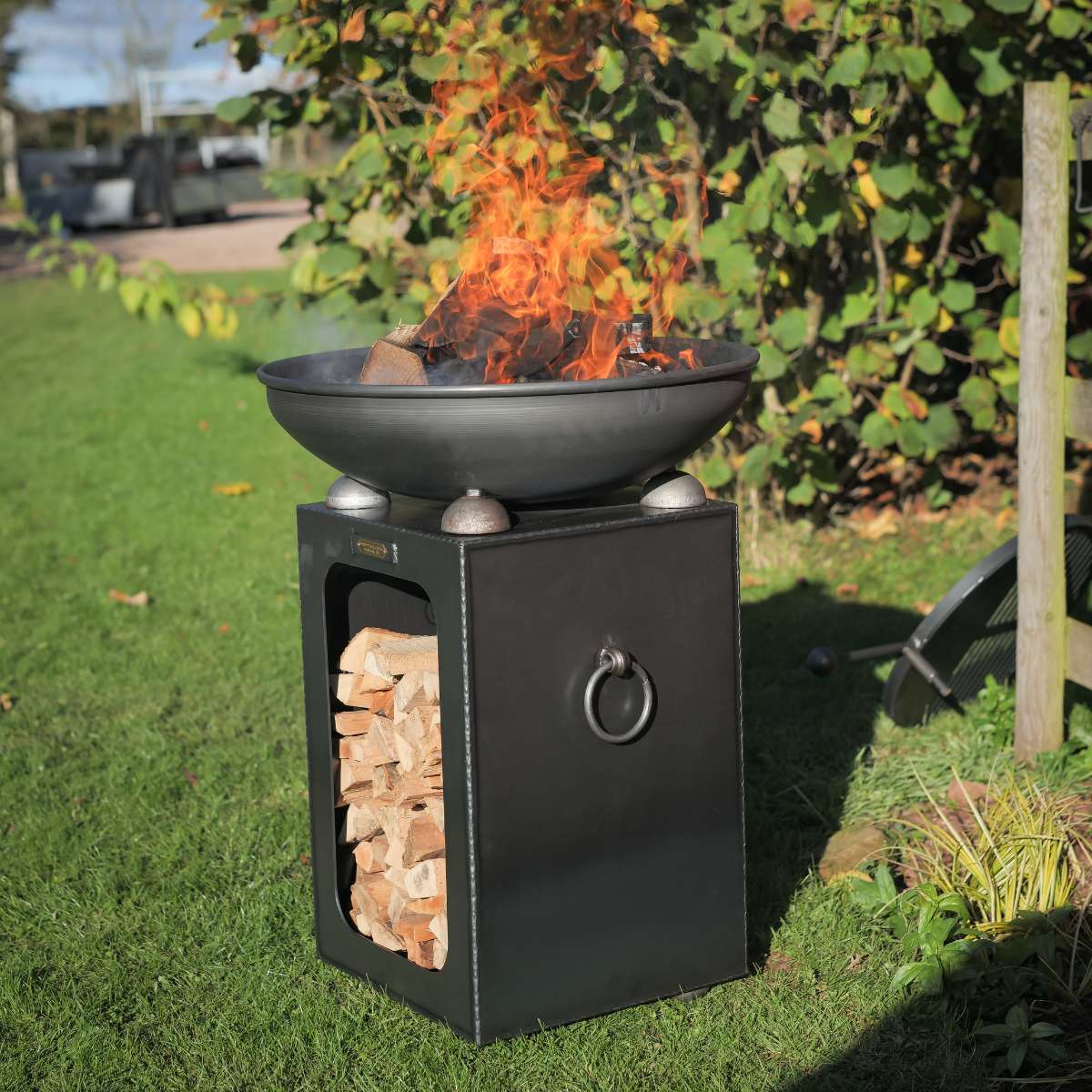 Firepits UK Fire Bowl with Log Store