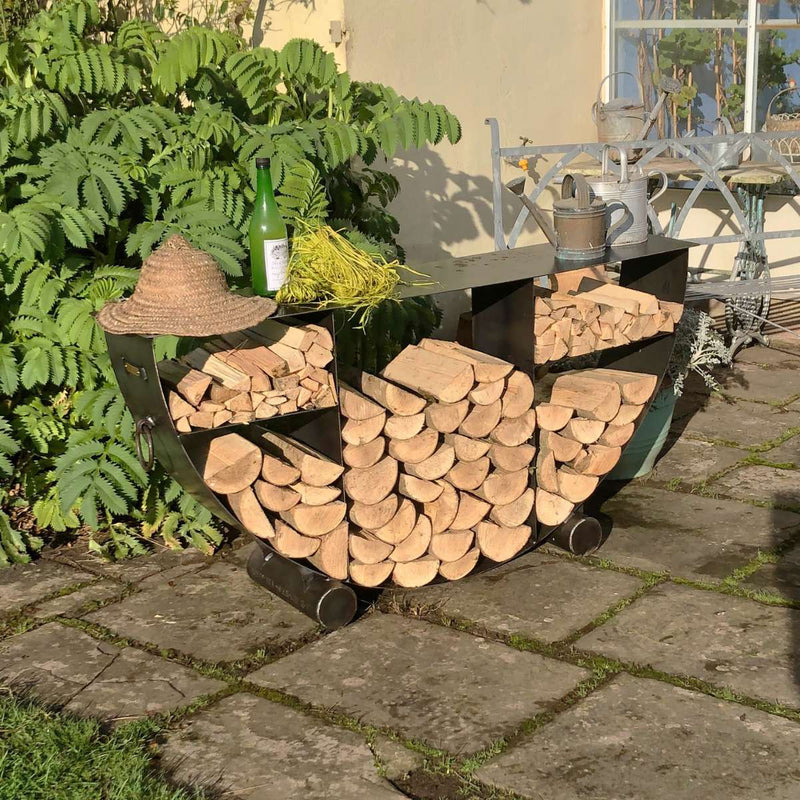 Firepits UK Half Circular Log Store HFLSCRC