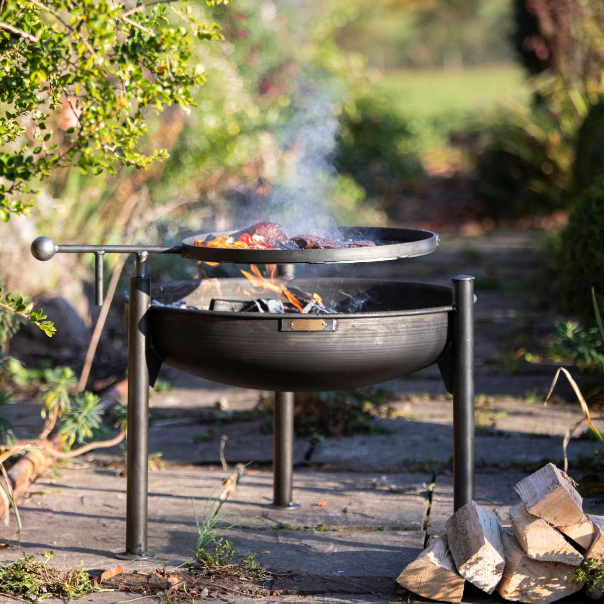 Firepits UK Legs Eleven with Swing Arm BBQ Rack Fire Pit Collection