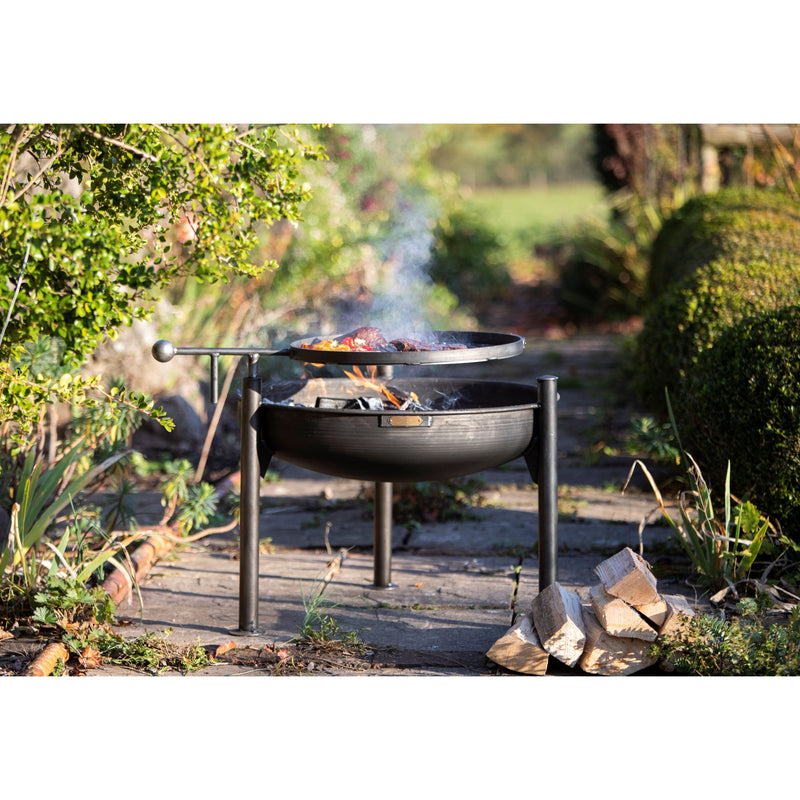 Firepits UK Legs Eleven with Swing Arm BBQ Rack 60cm Fire Pit Collection (up to 6 people) LGVN60SWA