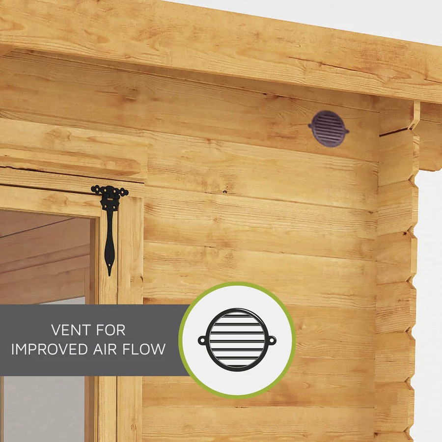 Mercia 44mm Studio Pent Log Cabin With Slatted Area (23x10) (7m x 3m) (SI-006-040-0008 EAN 5029442019062)