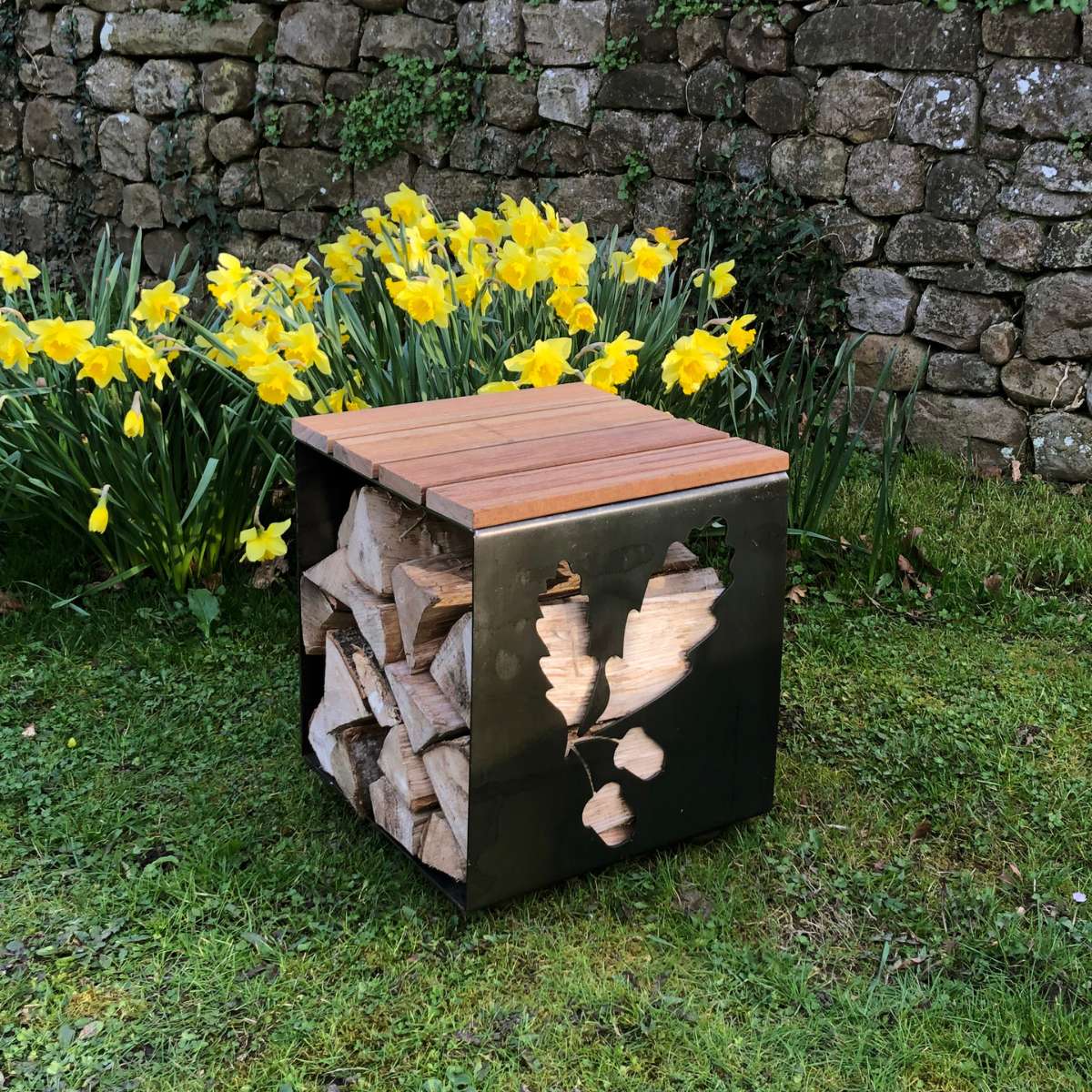 Firepits UK Log Store Seat Oak LGSTSOAK