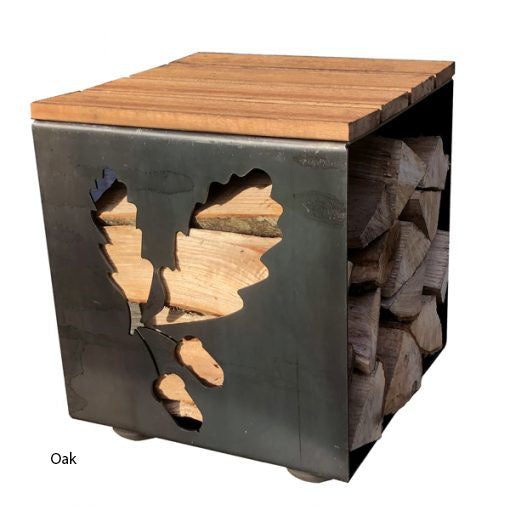 Firepits UK Log Store Seat Oak LGSTSOAK