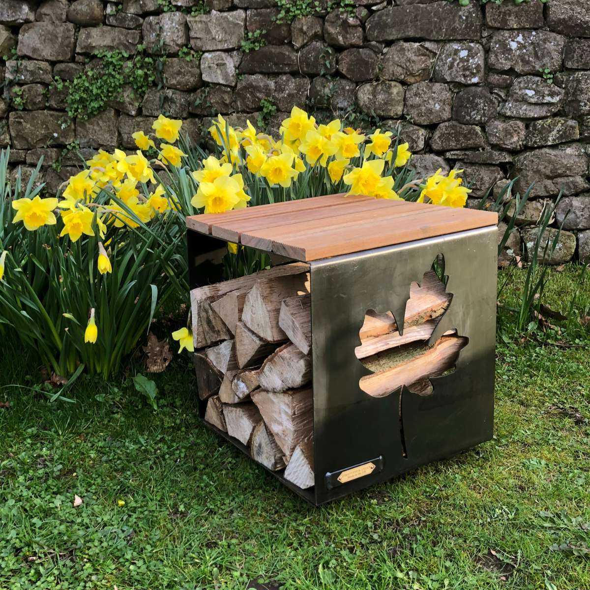 Firepits UK Log Store Seat Sycamore LGSTSSYC