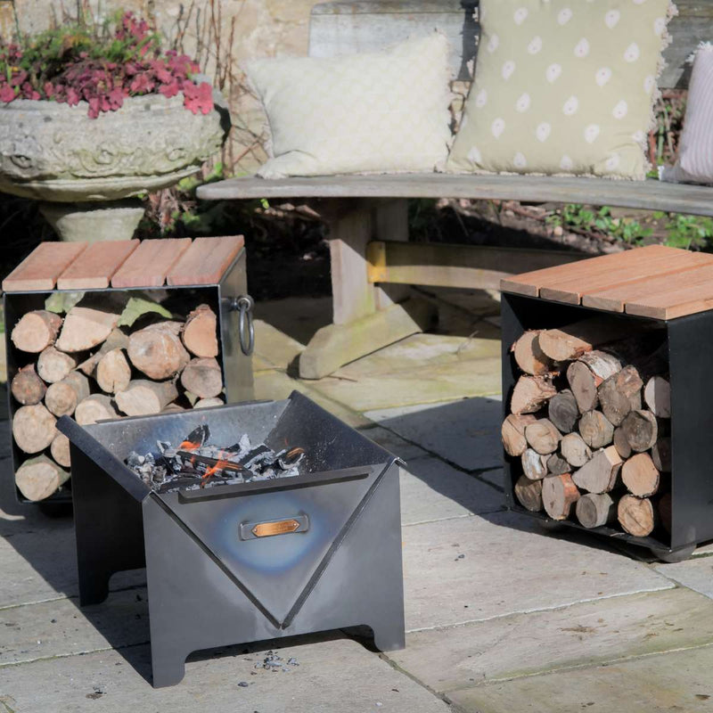 Firepits UK Log Store Seat Plain LGSTS