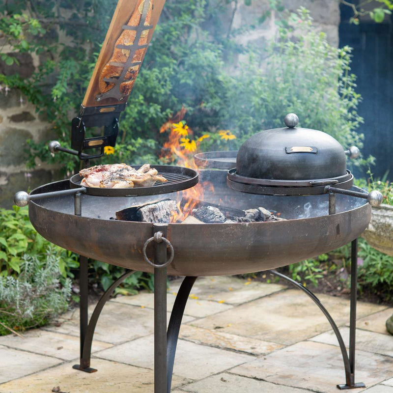 Firepits UK Plain Jane Fire Pit with Four Swing Arm BBQ Racks 120cm PLJ120SWA/4