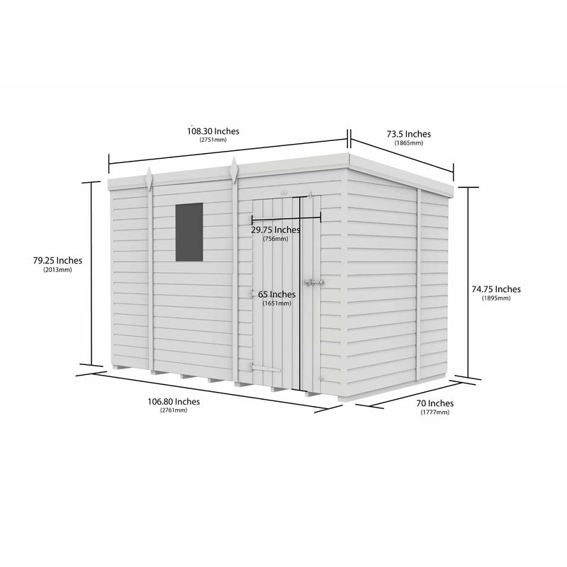 Total Sheds (9x6) Pressure Treated Pent Security Shed