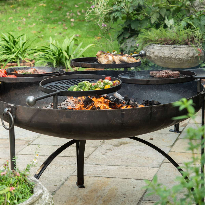 Firepits UK Plain Jane Fire Pit with Four Swing Arm BBQ Racks 120cm PLJ120SWA/4