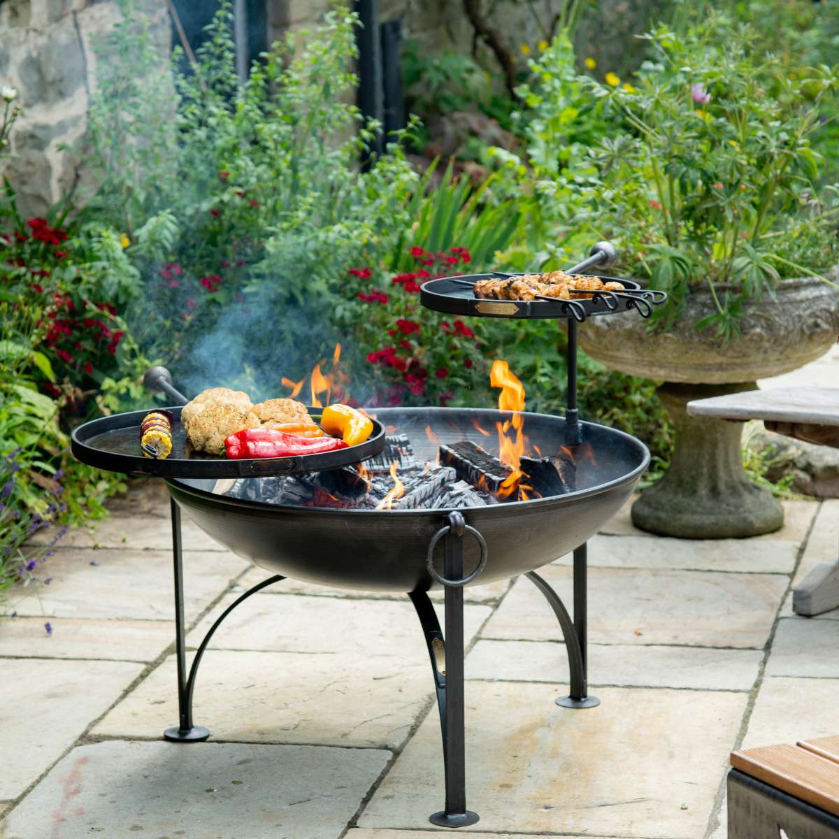 Firepits UK Plain Jane with Swing Arm BBQ Rack