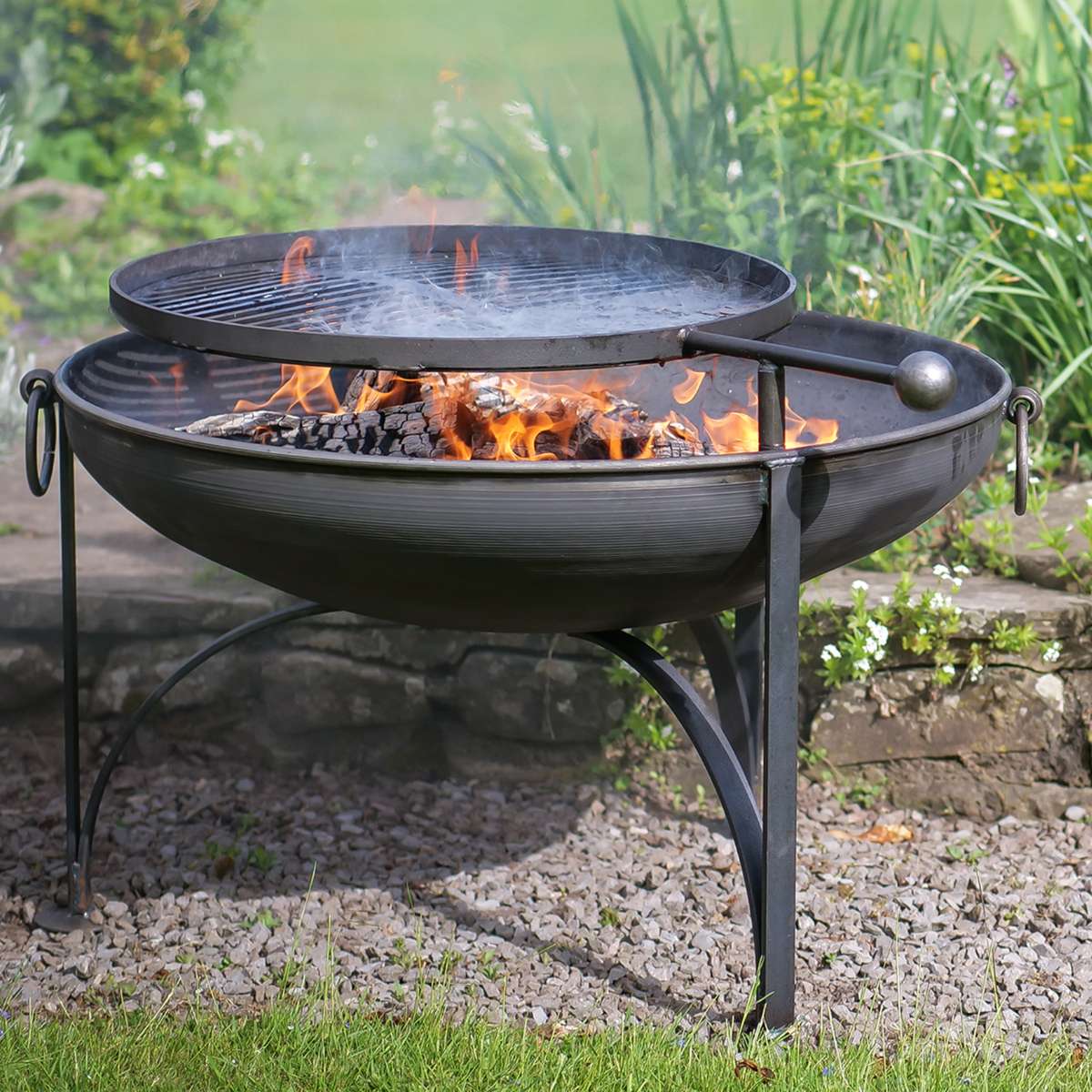 Firepits UK Plain Jane with Swing Arm BBQ Rack