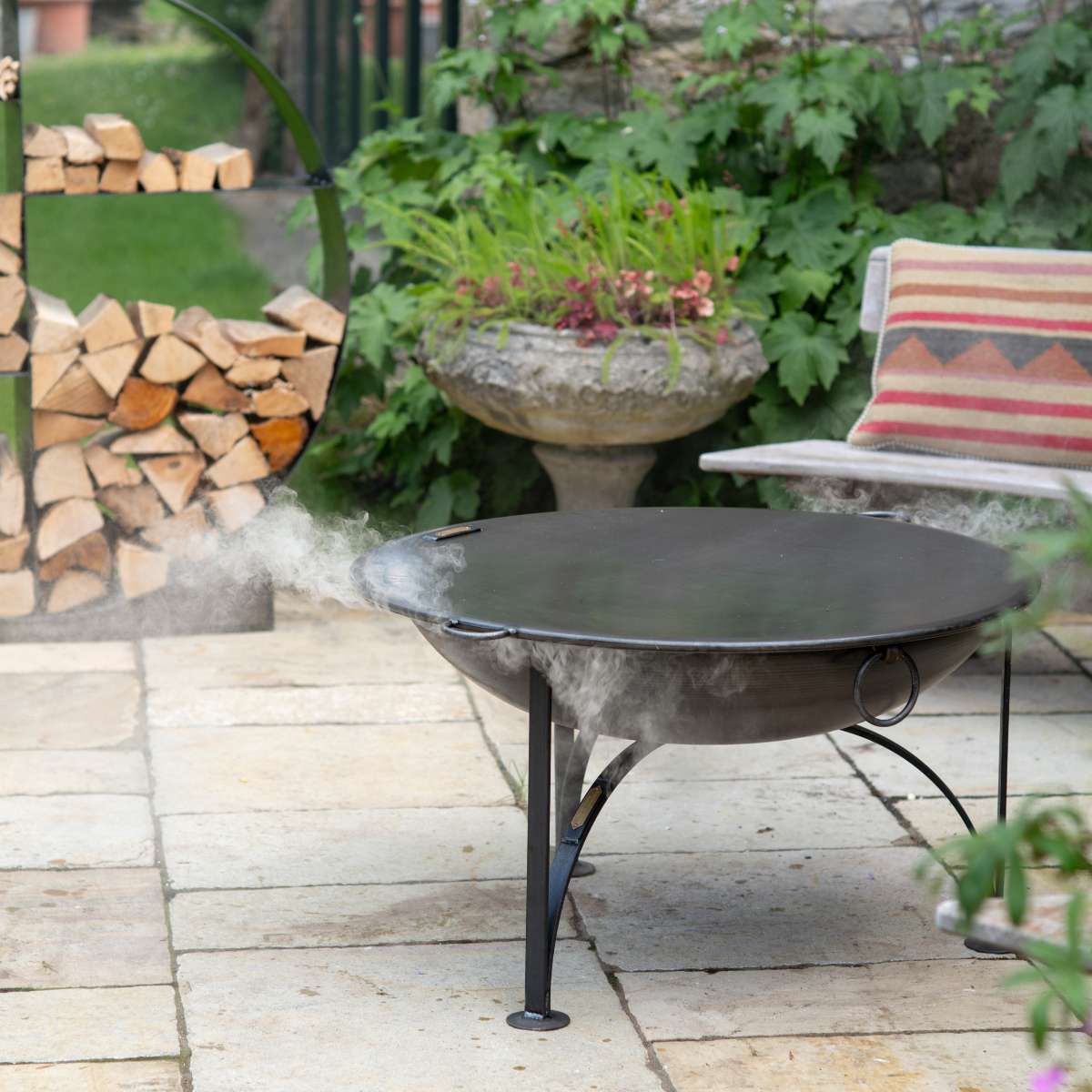 Firepits UK Plain Jane with Swing Arm BBQ Rack