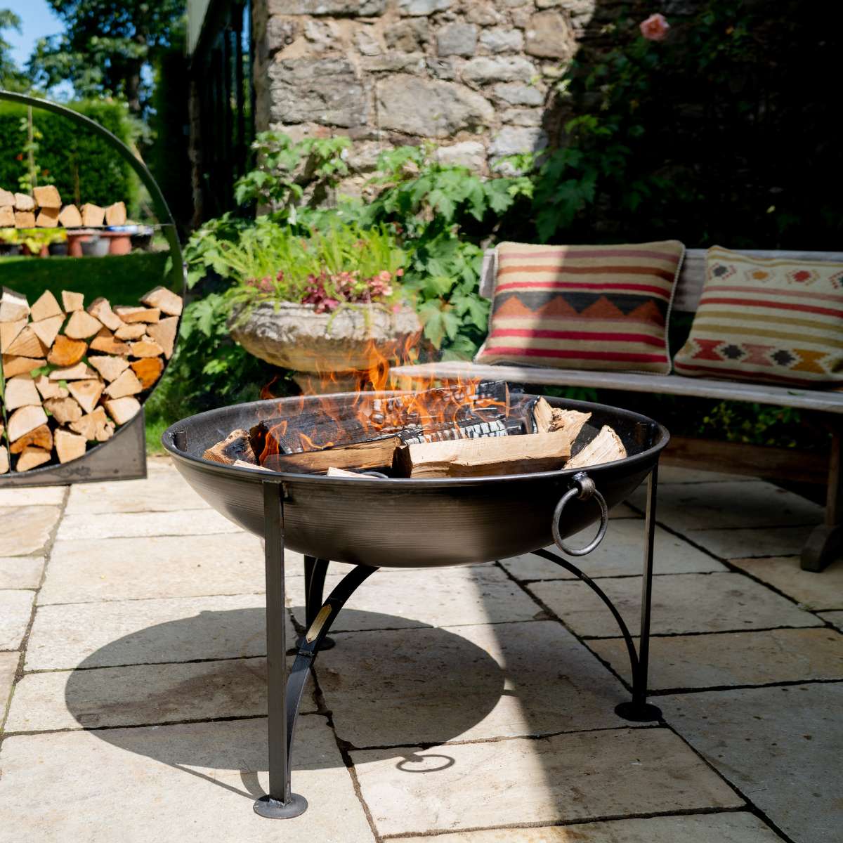 Firepits UK Plain Jane with Swing Arm BBQ Rack