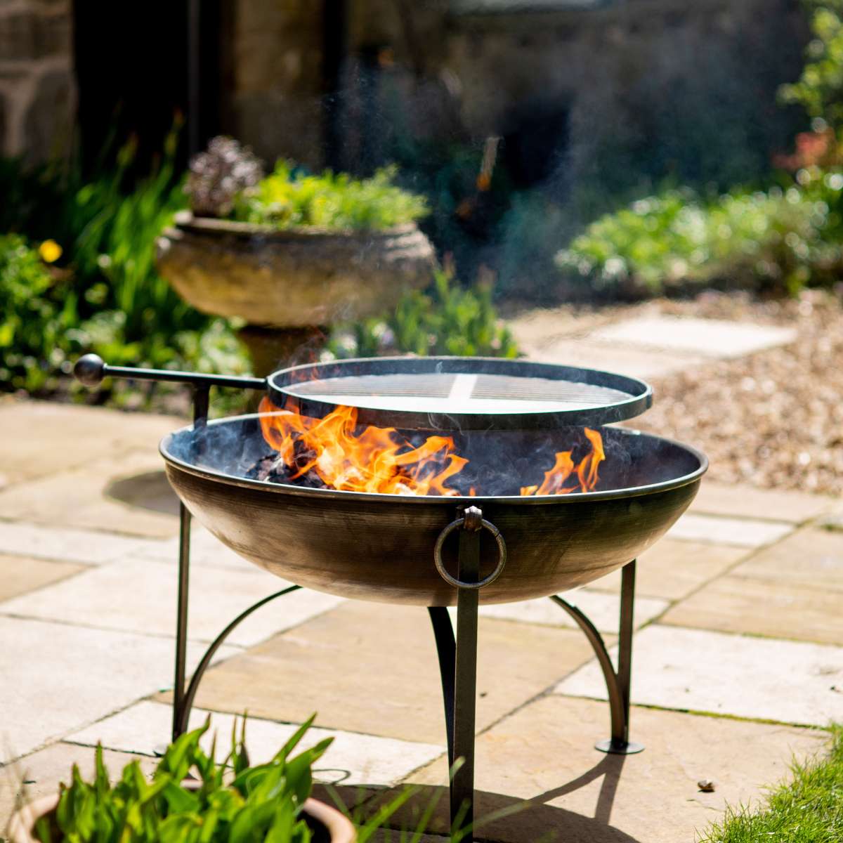 Firepits UK Plain Jane with Swing Arm BBQ Rack