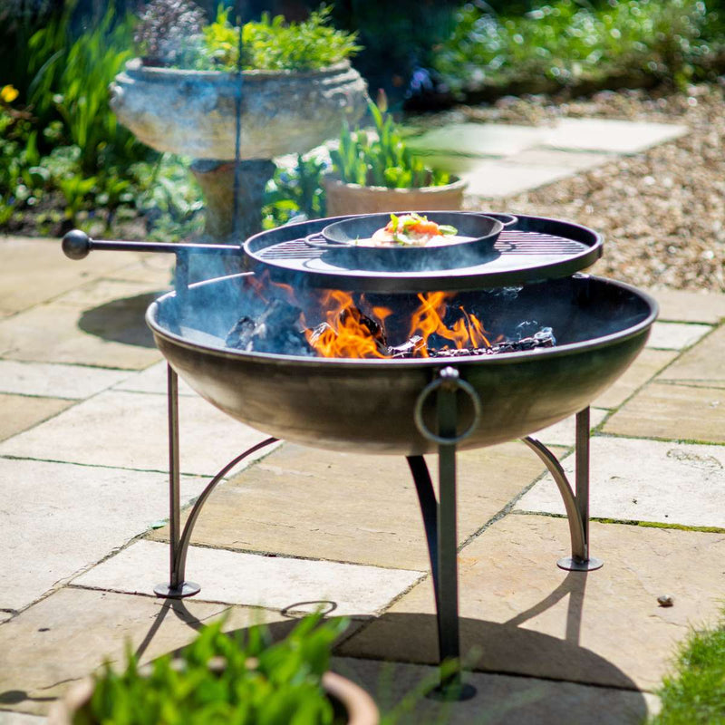 Firepits UK Plain Jane with Swing Arm BBQ Rack