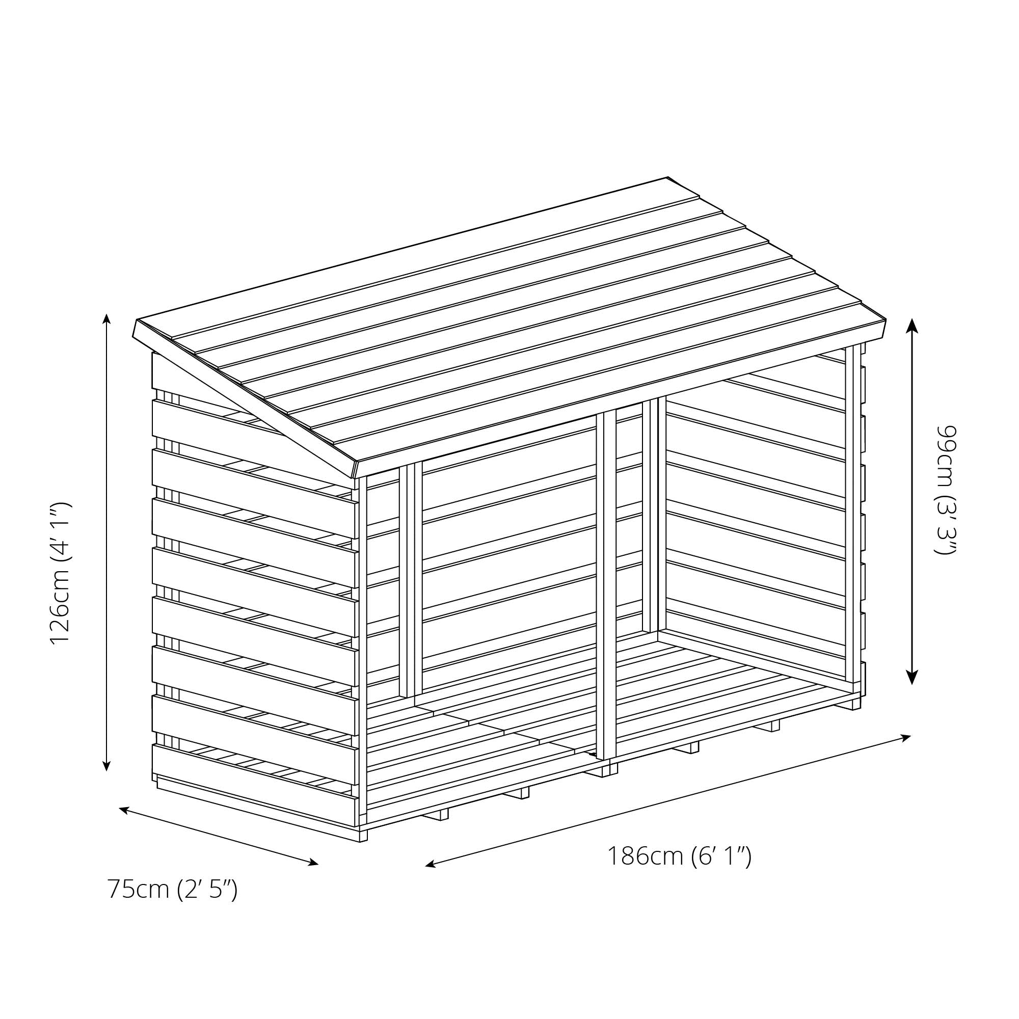 Mercia Pressure Treated Double Log Store (SI-001-002-0025 - EAN 5029442012629)