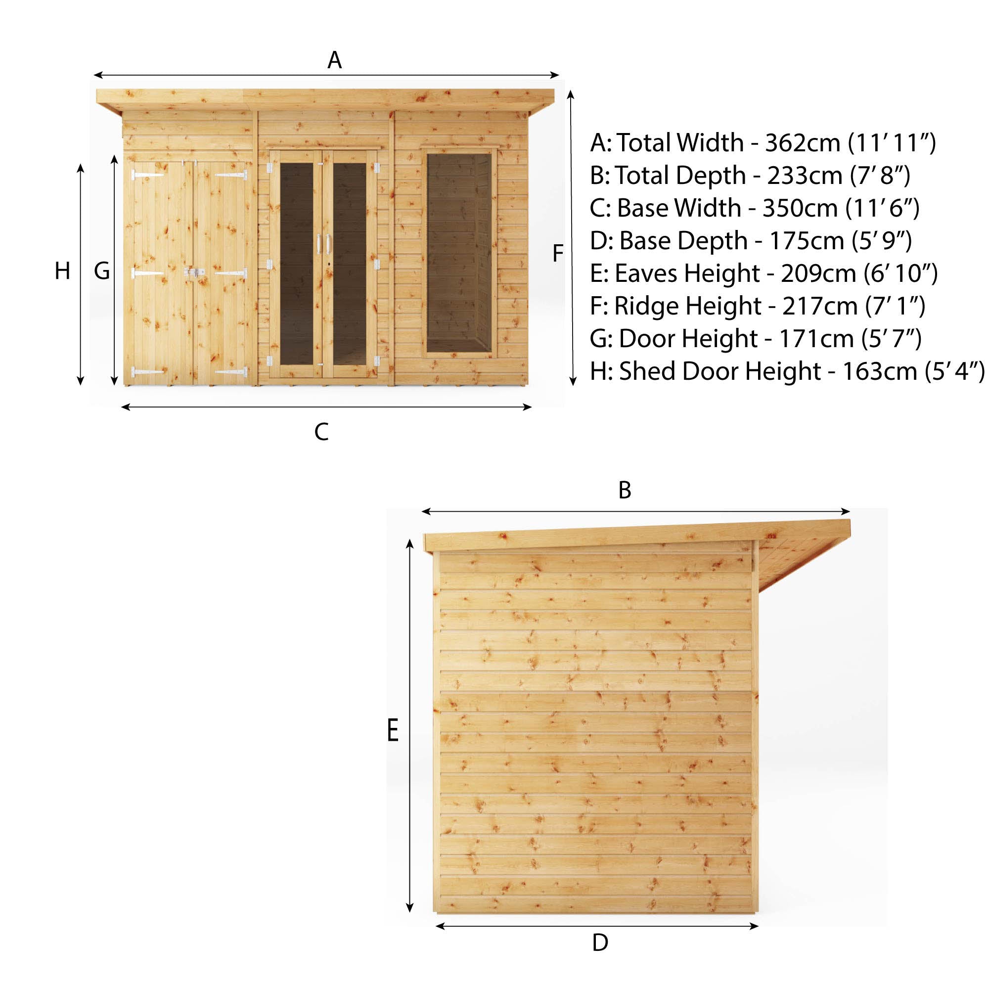 Mercia Maine Summerhouse with Side Shed (12x6) (SI-003-001-0087 - EAN 5029442008905)