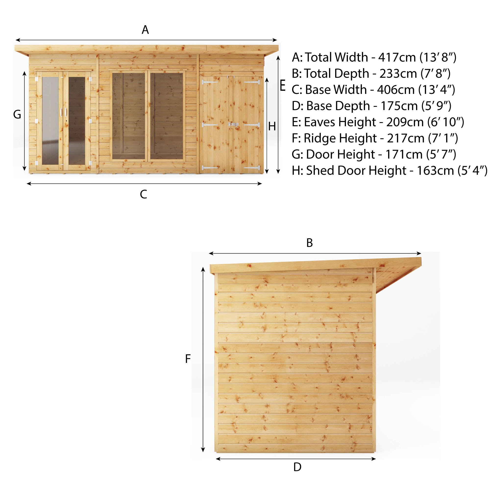 Mercia Maine Summerhouse with Side Shed (14x6) (SI-003-001-0088 - EAN 5029442008721)