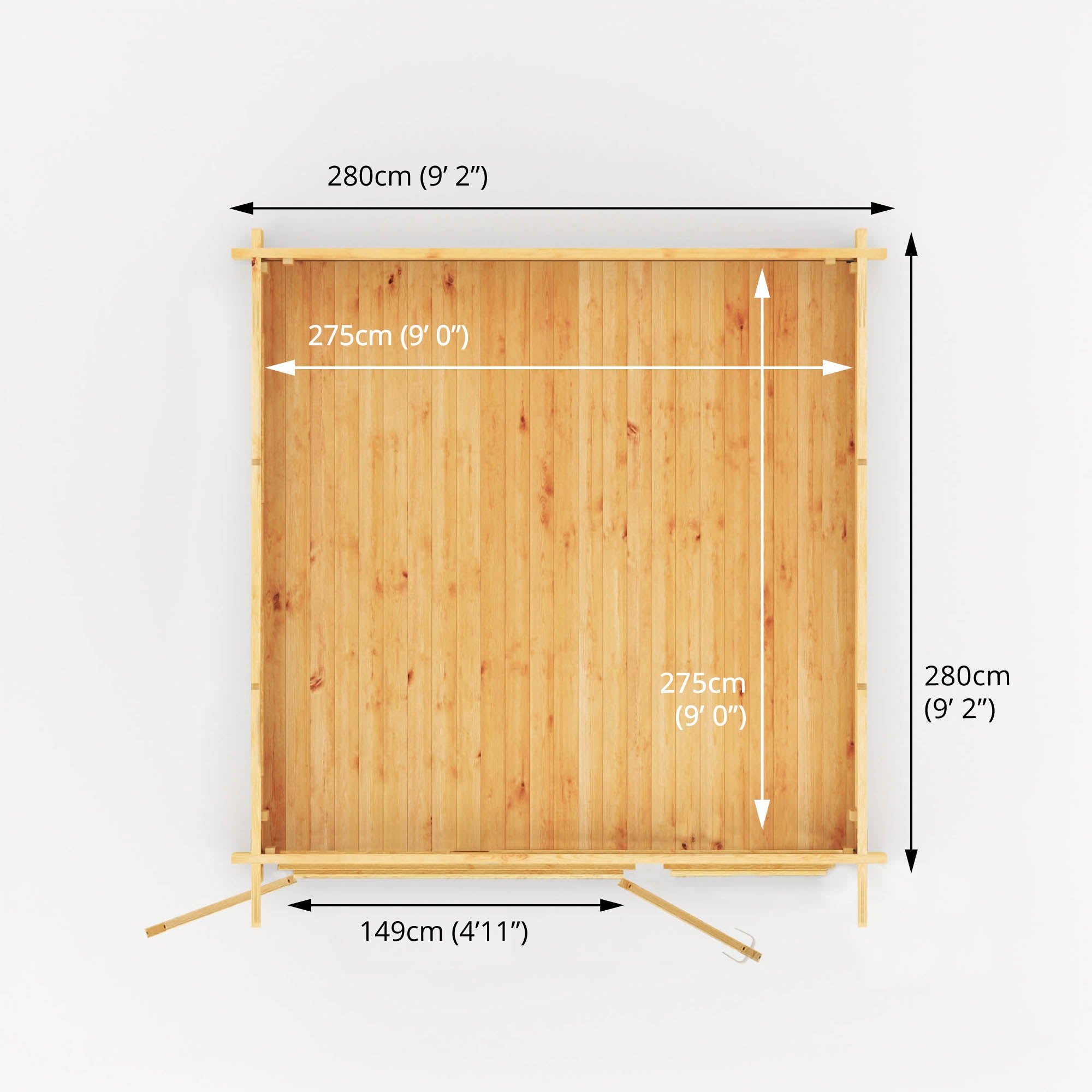 Mercia 28mm Elite Pent Log Cabin (10x10) (3m x 3m) (SI-006-002-0065 EAN 5029442014869)