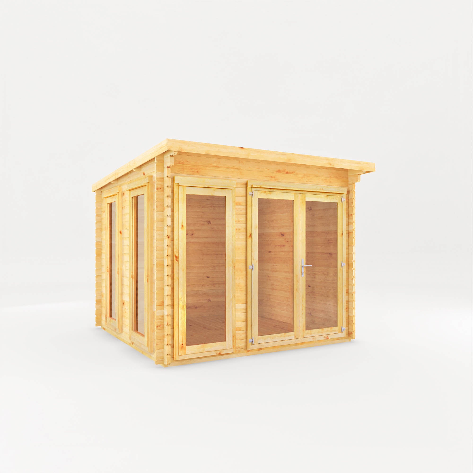 Mercia 28mm Studio Pent Log Cabin (10x10) (3m x 3m) (SI-006-002-0066 EAN 5029442014654)