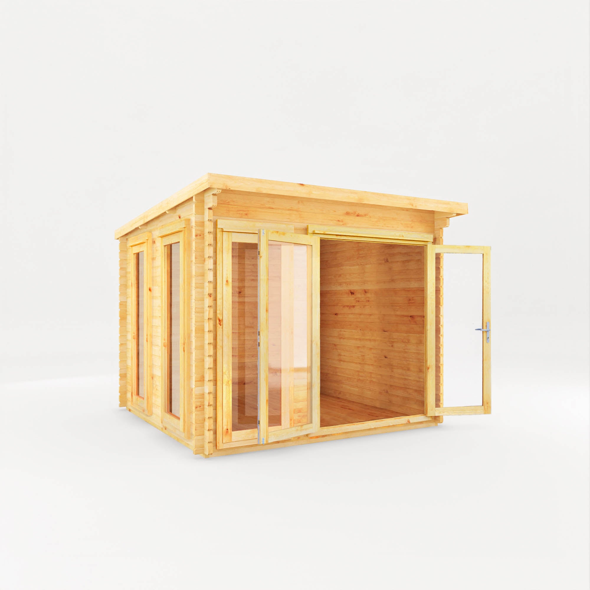 Mercia 28mm Studio Pent Log Cabin (10x10) (3m x 3m) (SI-006-002-0066 EAN 5029442014654)