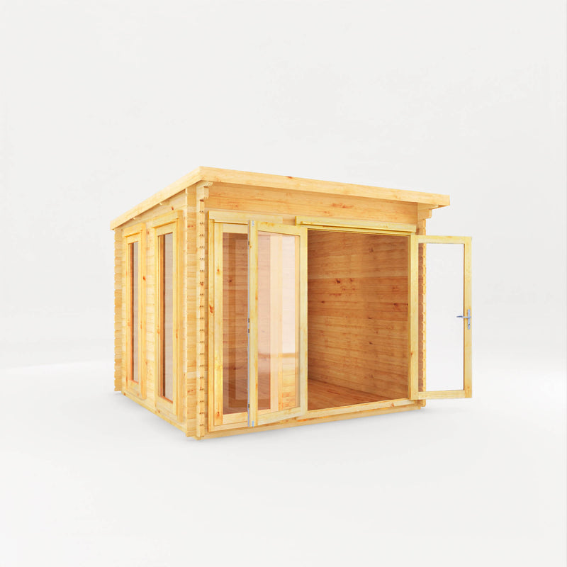 Mercia 28mm Studio Pent Log Cabin (10x10) (3m x 3m) (SI-006-002-0066 EAN 5029442014654)