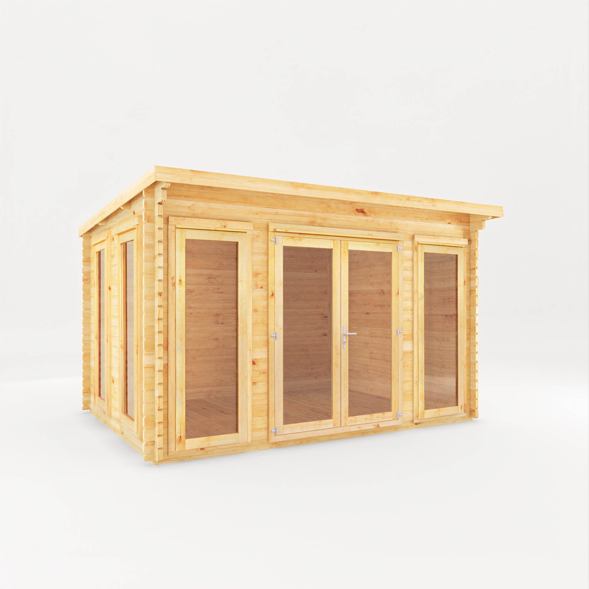 Mercia 28mm Studio Pent Log Cabin (13x10) (4m x 3m) (SI-006-002-0067 EAN 5029442014685)