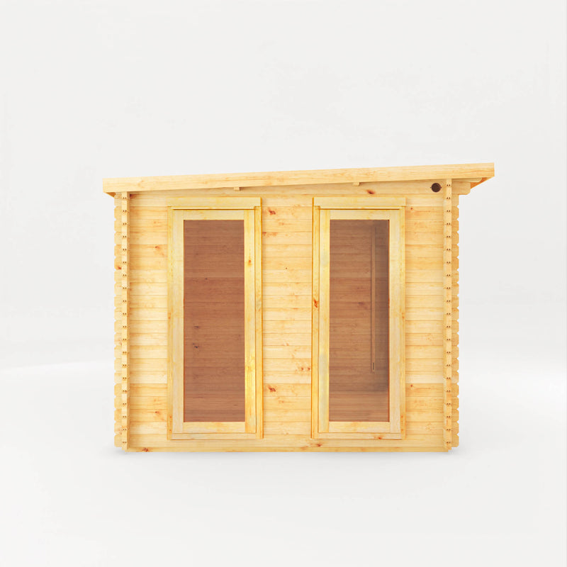 Mercia 28mm Studio Pent Log Cabin With Side Shed (13x10) (4.1m x 3m) (SI-006-002-0072 EAN 5029442019109)