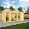 Mercia 28mm Studio Pent Log Cabin With Side Shed (17x10) (5.1m x 3m) (SI-006-002-0073 EAN 5029442019116)