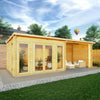 Mercia 28mm Studio Pent Log Cabin With Patio Area (23x10) (7m x 3m) (SI-006-002-0075 EAN 5029442019130)