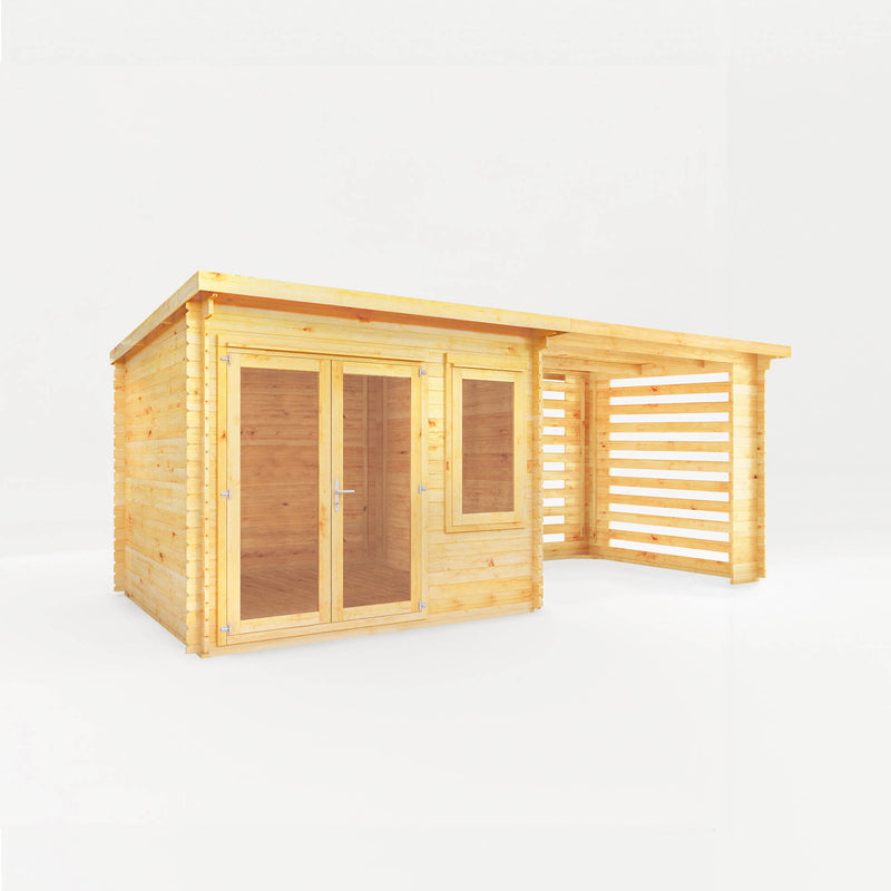 Mercia 28mm Elite Pent Log Cabin With Slatted Area (20x10) (6m x 3m) (SI-006-002-0076 EAN 5029442014890)