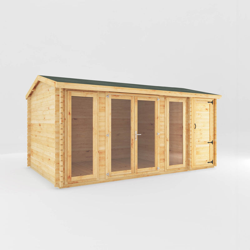 Mercia 28mm Home Office Studio With Side Shed (17x10) (5.1m x 3m) (SI-006-002-0080 EAN 5029442019673)